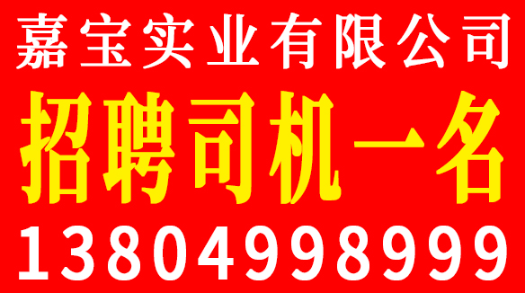 嘉宝实业有限公司招聘司机一名